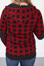 Load image into Gallery viewer, 1/4 Zip Red Buffalo Plaid &amp; Dots