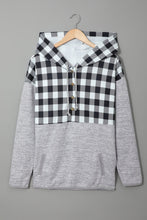Load image into Gallery viewer, Buffalo Plaid &amp; Gray Snap Hoodie