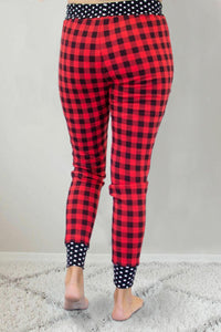 Pre-Order Buffalo Plaid Joggers with Dot Accent