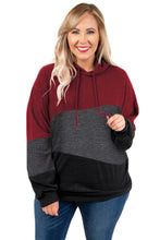 Load image into Gallery viewer, Pre-Order Plus Size Color Block Hoodie