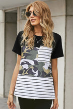 Load image into Gallery viewer, Pre-Order Camo and Stripe Color Block Top