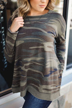 Load image into Gallery viewer, Camo Side Slit Sweatshirt