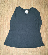Load image into Gallery viewer, Charcoal 3/4 Sleeve V-Neck Tunic