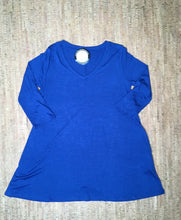 Load image into Gallery viewer, Royal Blue 3/4 Sleeve V-Neck Tunic