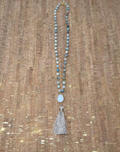 Load image into Gallery viewer, Multi Color Bead Necklace w/ Taupe Tassle