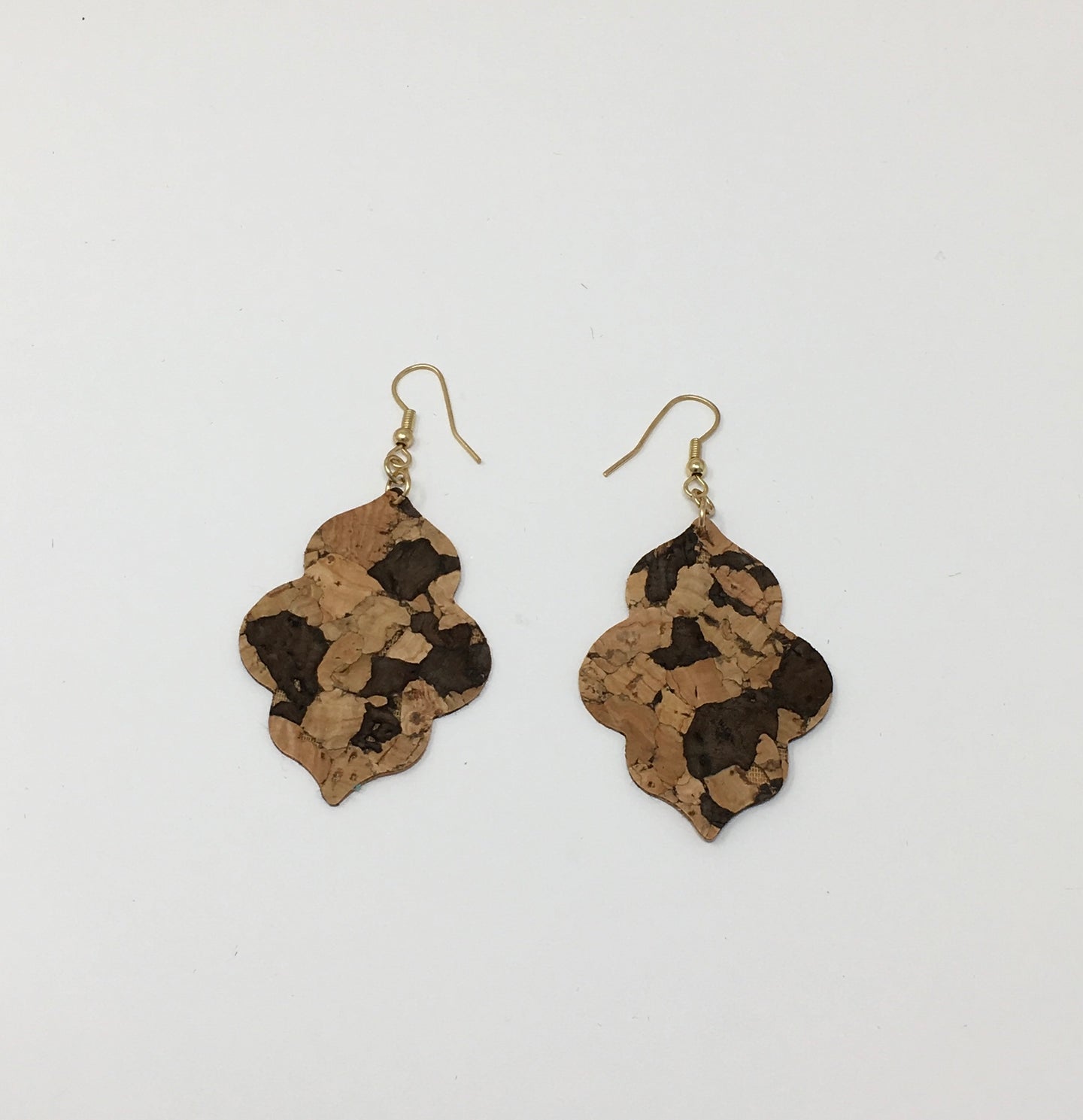Cork Earrings with Scalloped Edges