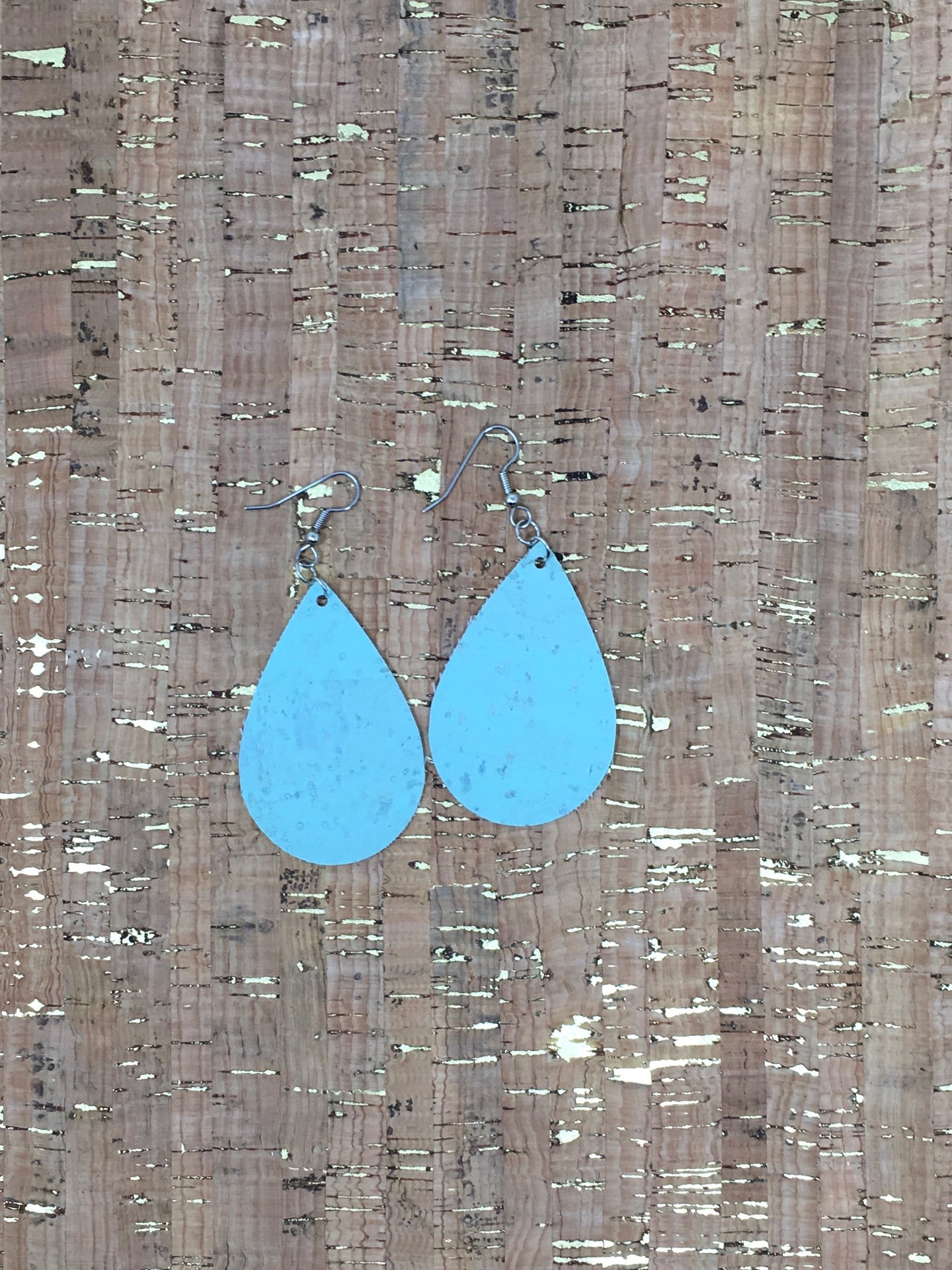 Aqua Blue/Green Cork Earrings