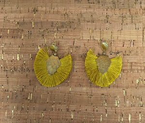 Mustard Fringe Earrings