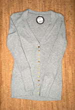 Load image into Gallery viewer, Heather Grey Long Sleeve Snap Cardigan