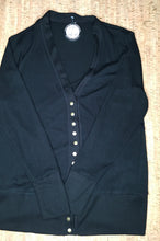 Load image into Gallery viewer, Black Long Sleeve Snap Cardigan