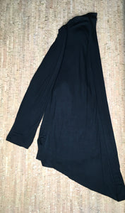 Black Long Sleeve Tunic Material Short Cardigan