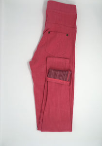 Pink Solid Ankle Length Jegging With Pocket