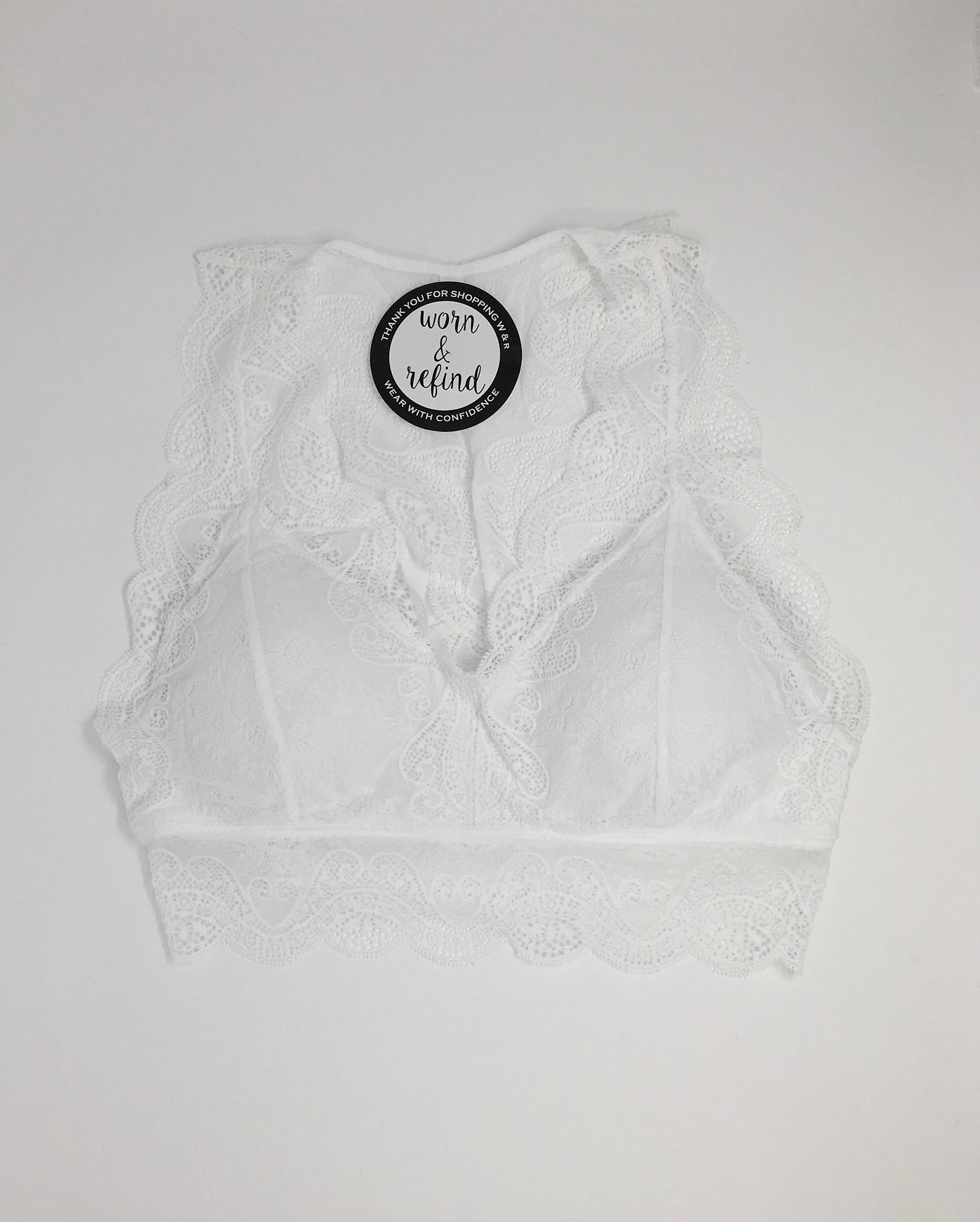 White Lace Hourglass Back Bralette