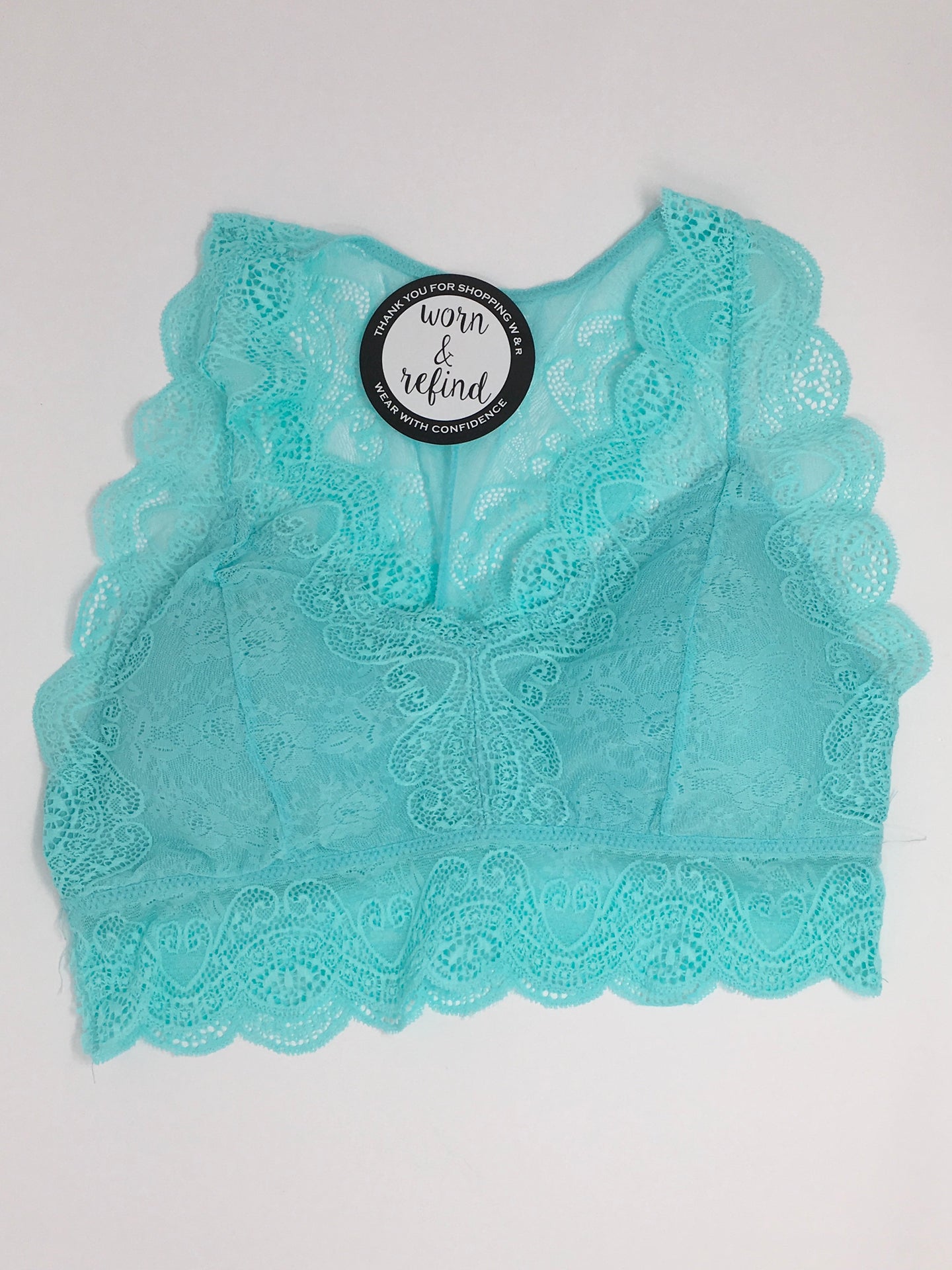 Blue Mint Lace Hourglass Back Bralette