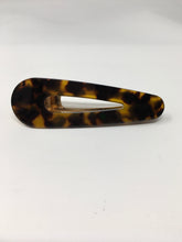 Load image into Gallery viewer, Black &amp; Amber Marble Hair Clip