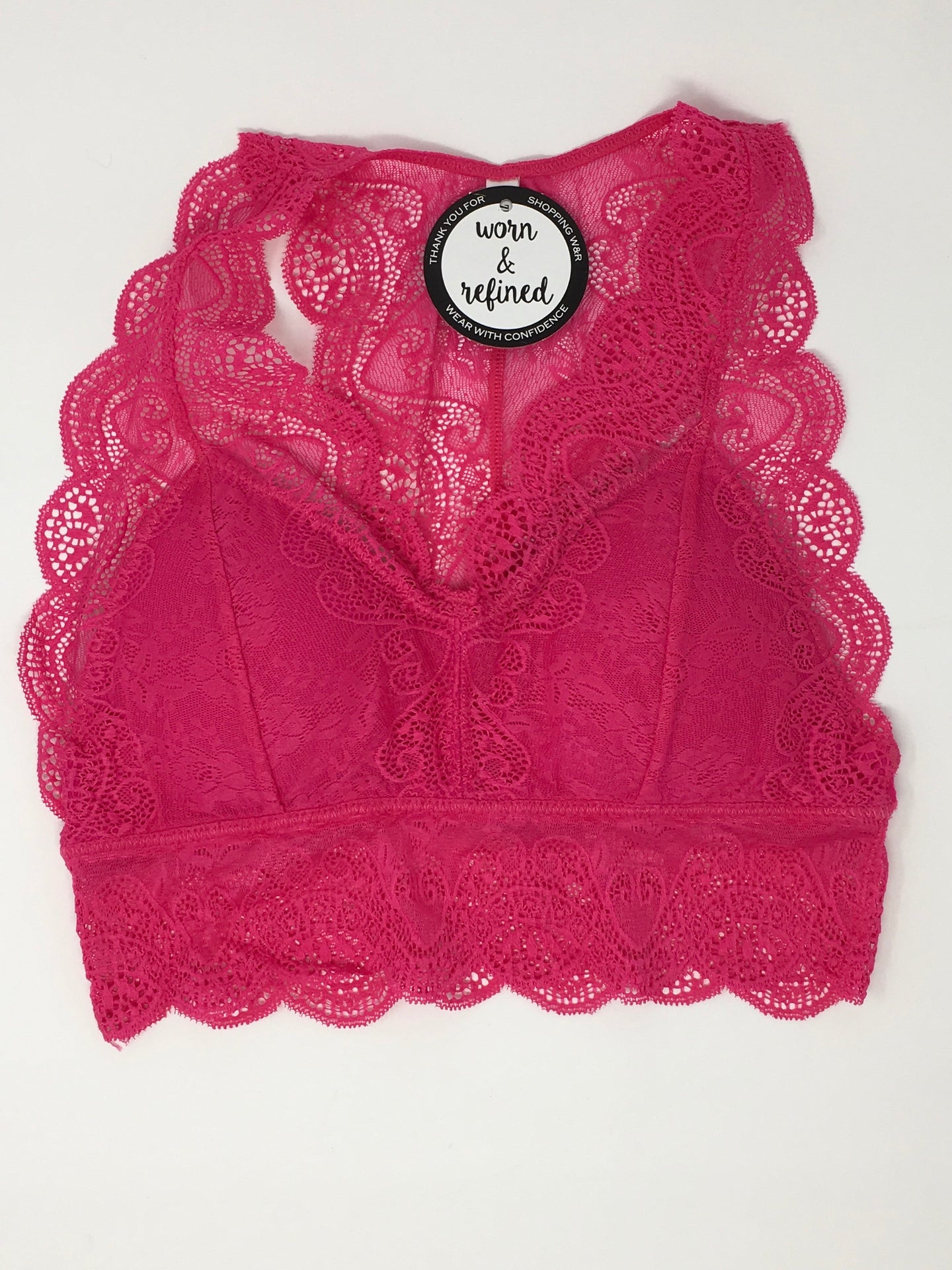 Hot Pink Lace Hourglass Back Bralette