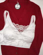 Load image into Gallery viewer, White Lace Front Padded Tank Bralette