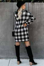 Load image into Gallery viewer, Pre-Order Black Gingham Balloon Sleeve Sweater Dress