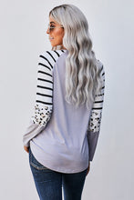 Load image into Gallery viewer, Gray Color Block Leopard Tunic