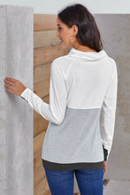 Load image into Gallery viewer, Pre-Order Color Block Cowl Neck Thumbhole Sweatshirts