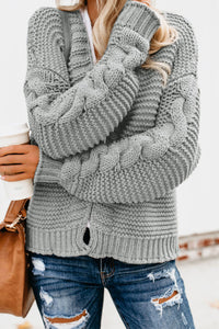 Open Front Chunky Knit Cardigan