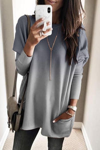 Gray Ombre Front Pocket Tunic