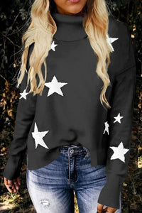 Pre-Order Turtleneck Star Print Sweater