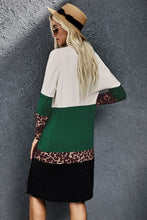 Load image into Gallery viewer, Pre-Order Green Leopard Color Block Cardigan