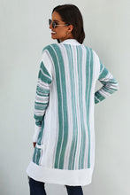 Load image into Gallery viewer, Pre-Order Cotton Blend Stripe Front Pocket Cardigans