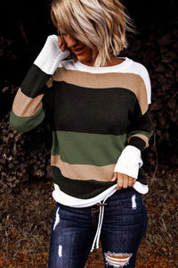 Green Stripe Knit Sweater