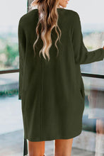 Load image into Gallery viewer, Cowl Neck Long Sleeve Pocketed Knit Mini Dress/Tunic
