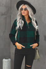 Load image into Gallery viewer, Buffalo Plaid Half Zip Pullover