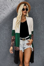 Load image into Gallery viewer, Pre-Order Green Leopard Color Block Cardigan