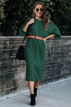 Load image into Gallery viewer, Ribbed Midi Sweater Dress