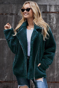 Green Sherpa Size Zip Jacket