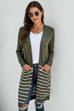 Load image into Gallery viewer, Pre-Order Open Front Long Sleeve Striped Cardigan