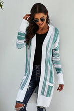 Load image into Gallery viewer, Pre-Order Cotton Blend Stripe Front Pocket Cardigans