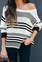 Load image into Gallery viewer, Classic Gray, Black, &amp; White Knit Sweater