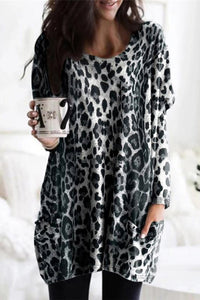 Leopard Tunic with Front Pockets