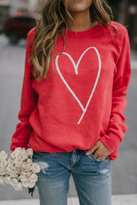 Red Valentines Heart Sweatshirt