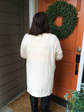 Load image into Gallery viewer, Cream V-Neck High Low Sweater with Side Slits