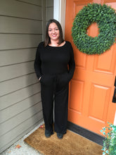 Load image into Gallery viewer, Black Long Sleeve Jumpsuit with Keyhole Back