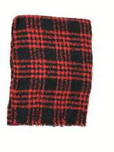 Load image into Gallery viewer, Red Small Print Buffalo Plaid Blanket Scarf