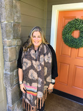 Load image into Gallery viewer, Leopard &amp; Stripes Long Oversized Scarf