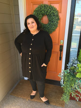 Load image into Gallery viewer, Black Button Down Cardigan with Side Pockets