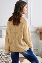 Load image into Gallery viewer, Hollow-out Round Neck Knitted Sweater