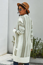 Load image into Gallery viewer, Pre-Order Cotton Blend Stripe Front Pocket Cardigans