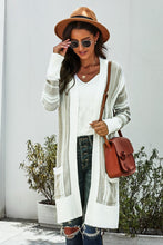 Load image into Gallery viewer, Pre-Order Cotton Blend Stripe Front Pocket Cardigans