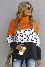 Load image into Gallery viewer, Pre-Order Turtleneck Splicing Chunky Knit Pullover Sweater