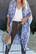 Load image into Gallery viewer, Pre-Order Sky Blue Paisley Kimono with Tassel Details